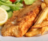 Battered fish and chips