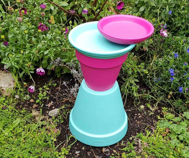 How to make a terracotta pot birdbath