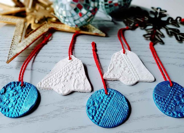 Air dry clay circles and bells