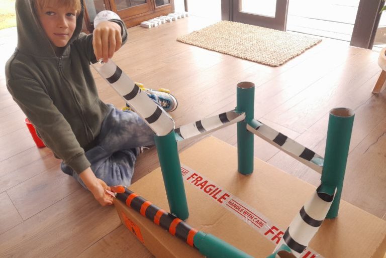 Cardboard Roll Marble Run-Snake Inspired (1)